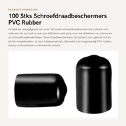 Set di Protezioni per Cavi 100 pezzi - PVC-Rubbo - Bocchetta Rondola - Copertura di Fine - Protezione contro gli Shock - Dimensioni 20x12mm - Copertura di Fine a Viti
