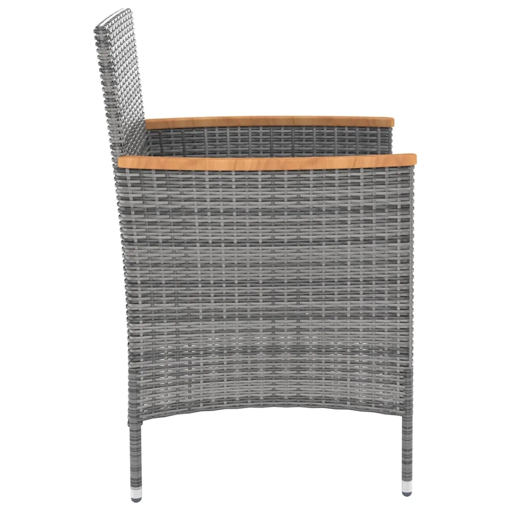 Set da Pranzo da Esterno 9 pz con Cuscini in Polyrattan Grigio 3094938