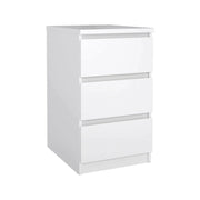 Cassettiera a tre Accudino, colore bianco lucido, cm 40 x 70 x 50