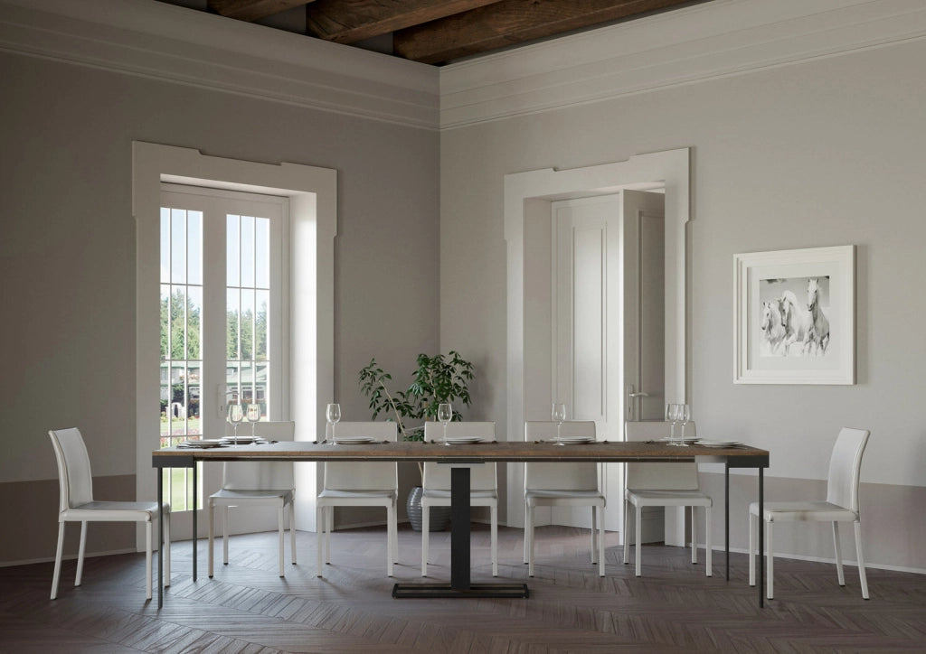 Consolle Allungabile 90-300x40x77 cm in Nobilitato Marrone