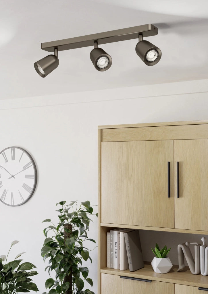 Faretti E Spot Moderno Camaldoli Acciaio Bronzo 3 Luci Gu10 Ip20