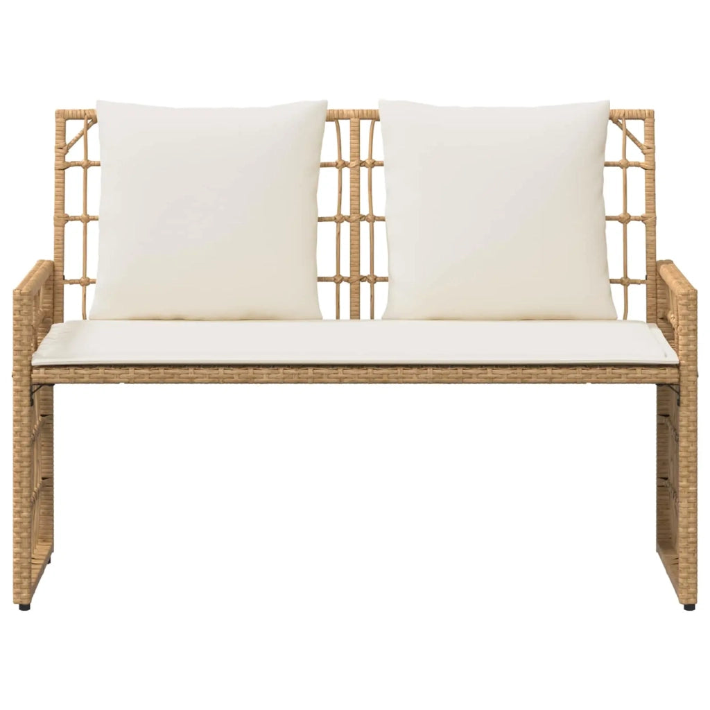 Panchina da esterno Naturale e Crema 116 x 55 x 82 cm