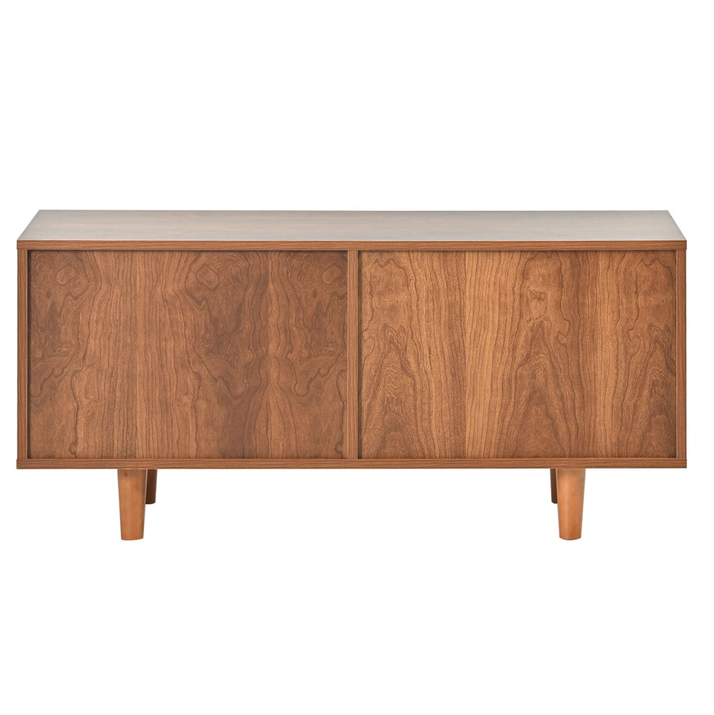 Scarpiera con 2 ante effetto rattan e ripiano regolabile; 104 x 40 x 48 cm; colore noce