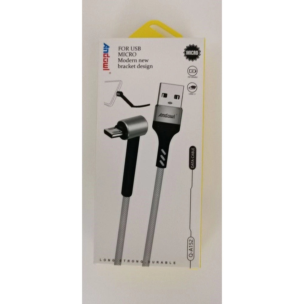 Trade Shop - Cavo Angolare 90° Micro Usb A Usb 2.0 Trasferimento Dati Ricarica 1,2 Mt Q-a152 -