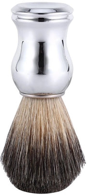 Spazzola per asciugamano modaiola con pelo finto di daino - Manico in acciaio inossidabile argentato - Lunghezza 11,1 cm - Lunghezza dei peli 5,4 cm - 100% nuovo
