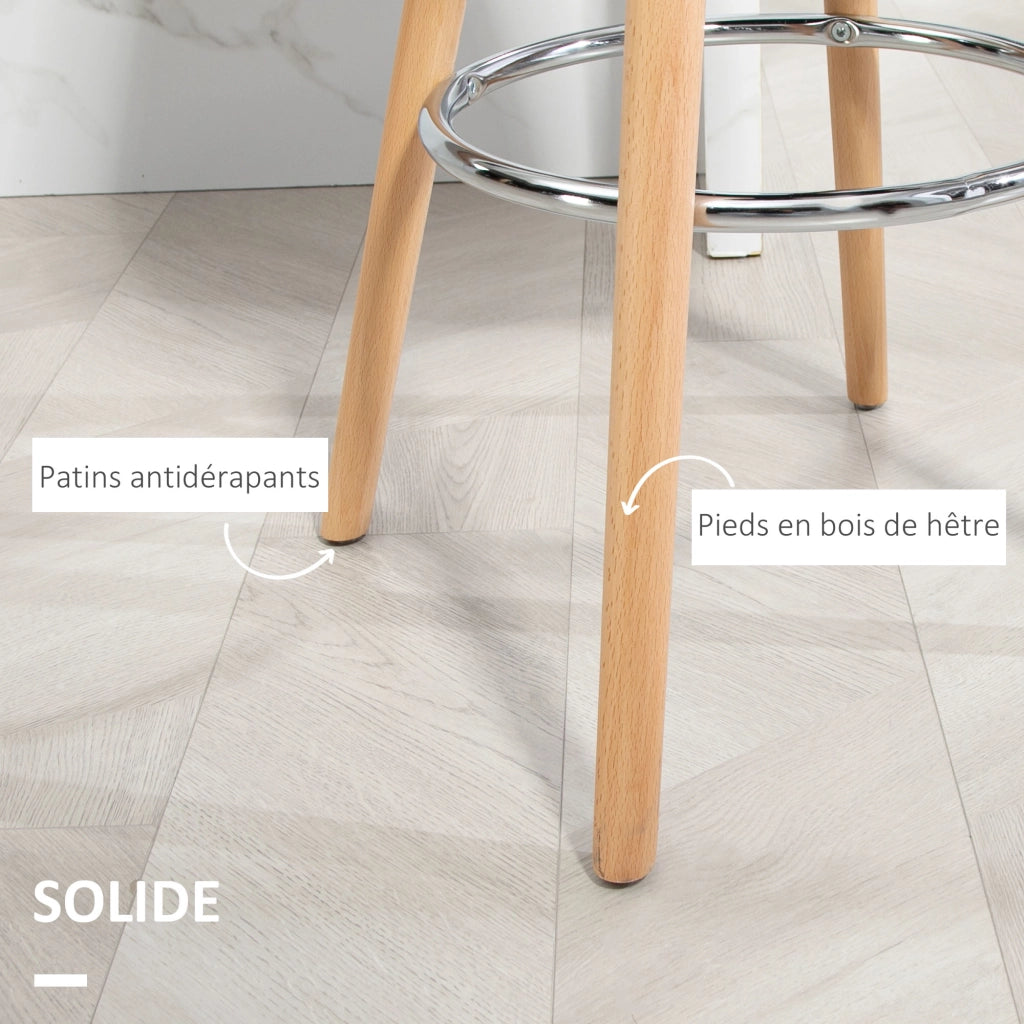 Sgabelli da Bar con Schienale e Poggiapiedi ¨C Zephmum ¨C 2 Pezzi Imbottiti 43x43x91 Nero