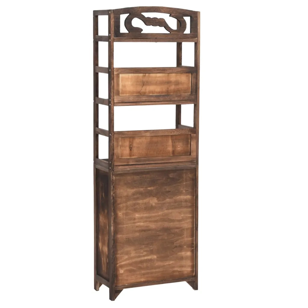 Vetrina Marrone Scuro 46x24x140 cm Legno Massello di Paulonia 338506