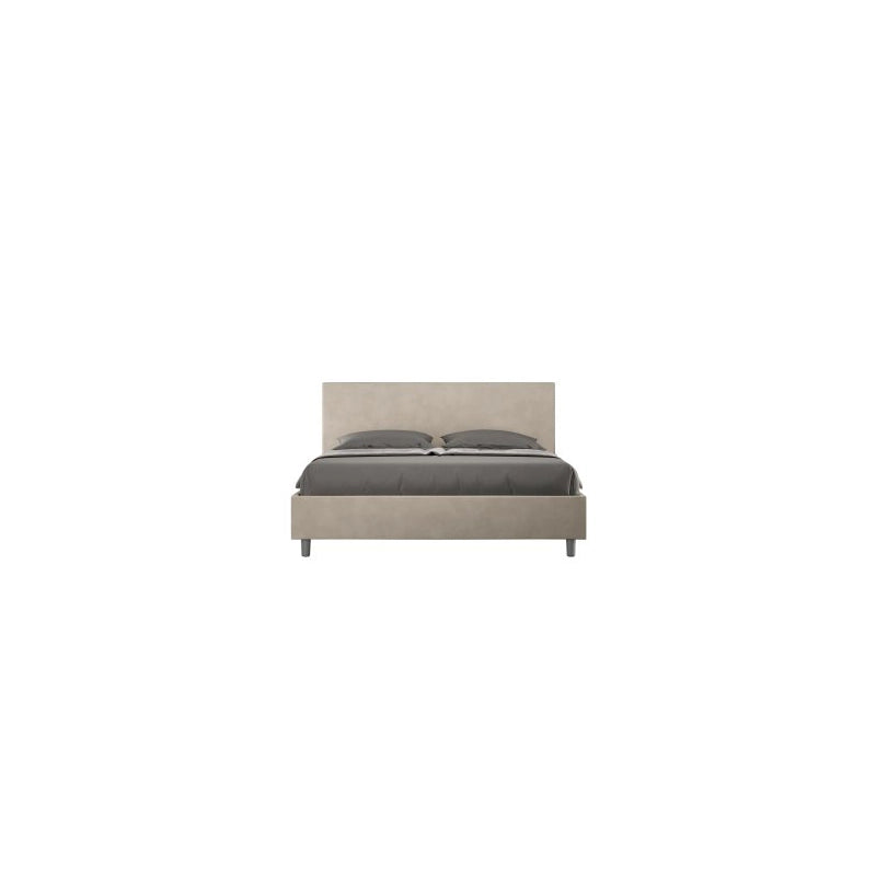 Letto imbottito Matrimoniale 160x200 cm Adele - Con rete,Microfibra,Sabbia