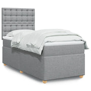 Giroletto a Molle con Materasso Grigio Chiaro 90x190 cm Tessuto