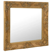Specchio da Parete Stile Barocco-Specchio a Muro-Specchio Decorativo 60x60 cm Oro