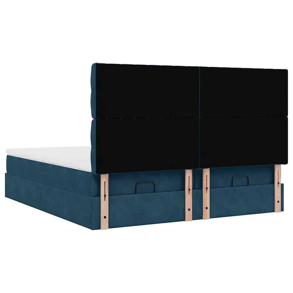 Struttura Letto Pouf con Materassi 180x200 cm Velluto 3314643