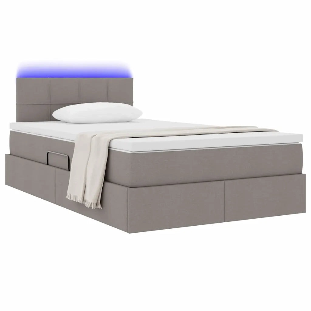Letto con contenitore LED e materasso Tortora 120 x 200 cm