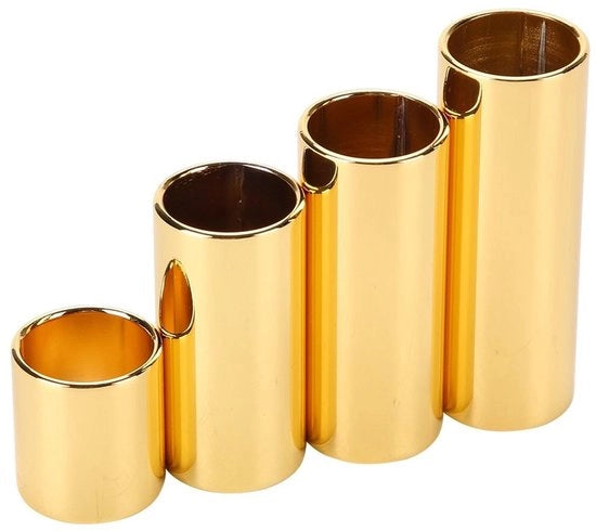 Slide per Chitarra - Bottleneck Metallico - 4 Dimensioni - Suono Netto - Incluso Accessorio Extra