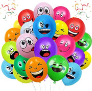 Balloncini Latex 100 Stuks – 30 cm con Emoticon – Balloncini Divertenti per Festa, Compleanno e Decorazione di Partito