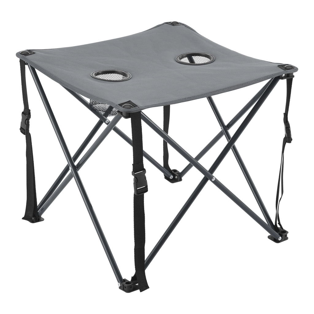 Set Banzi Tavolo e 2 Sedie Pieghevoli per Campeggio - Grigio casa.pro