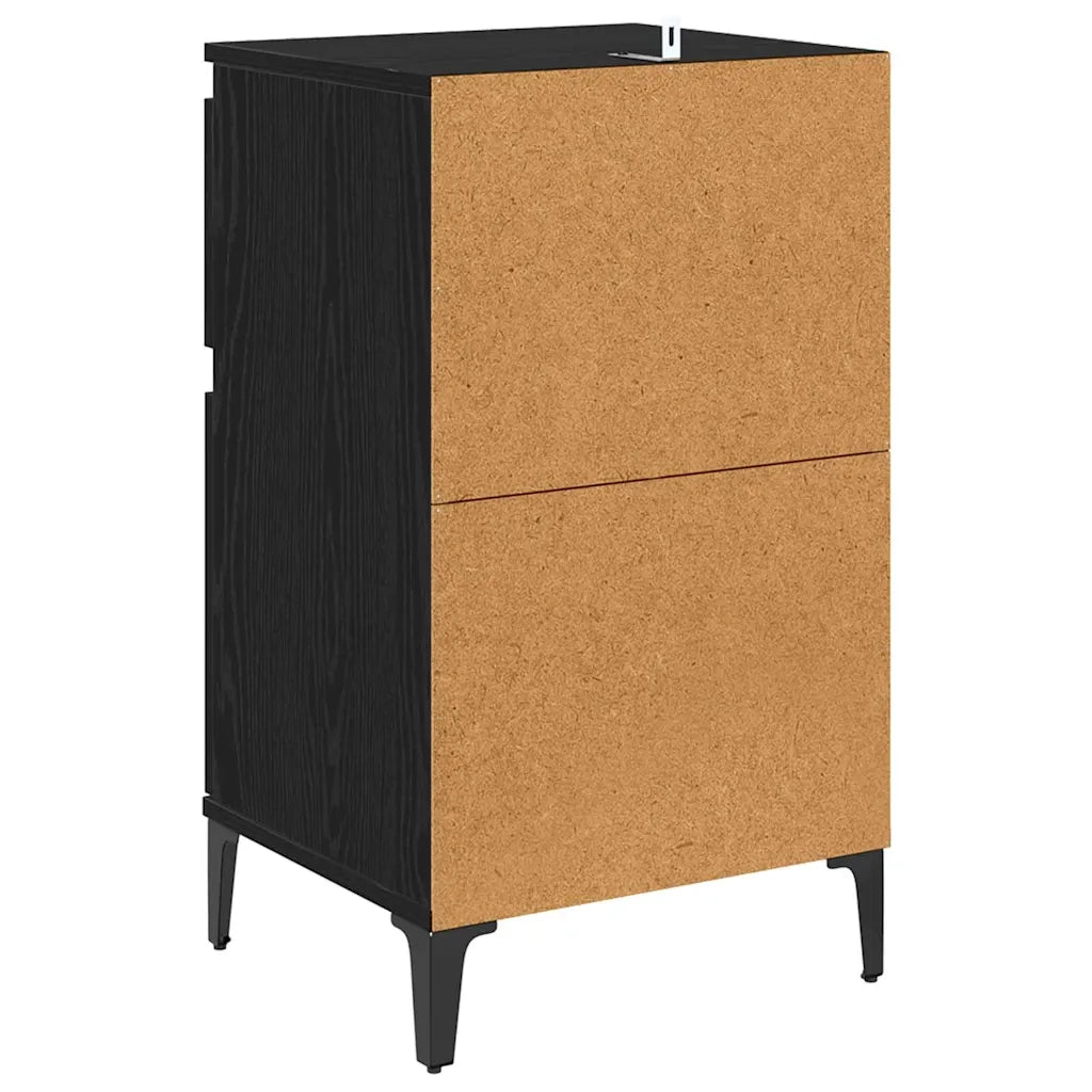 Armadio da Notte con cassetto 2 pcs Rovere Nero 40 x 35 x 70 cm
