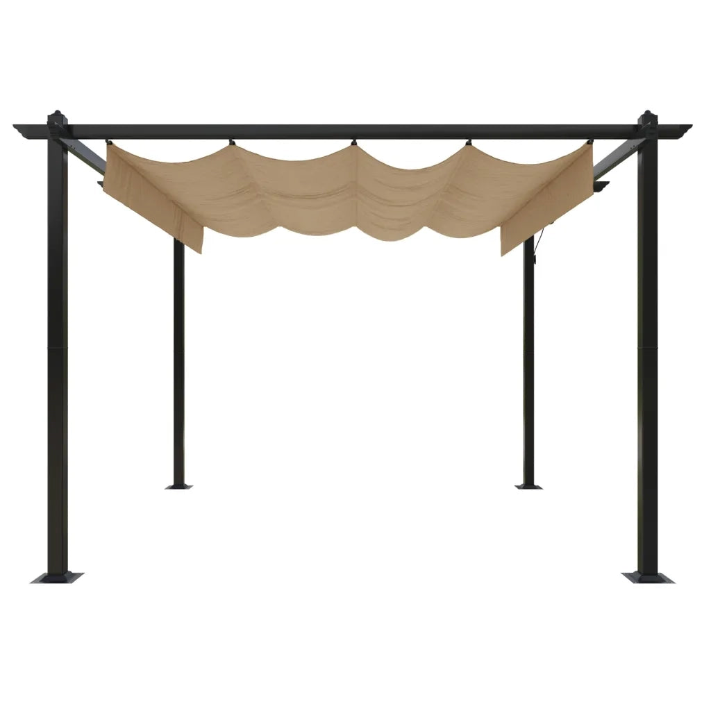 Pergola da Giardino con Tetto Retrattile 3x3 m Tortora 318536