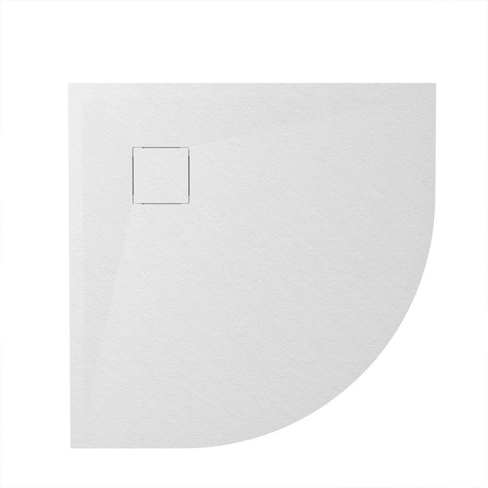 Piatto doccia 80x80 cm semicircolare colore bianco effetto pietra | Samos