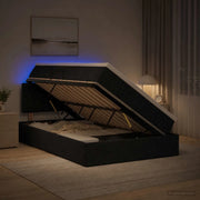 Letto con contenitore LED e materasso Nero 120 x 200 cm Tessuto 3459119