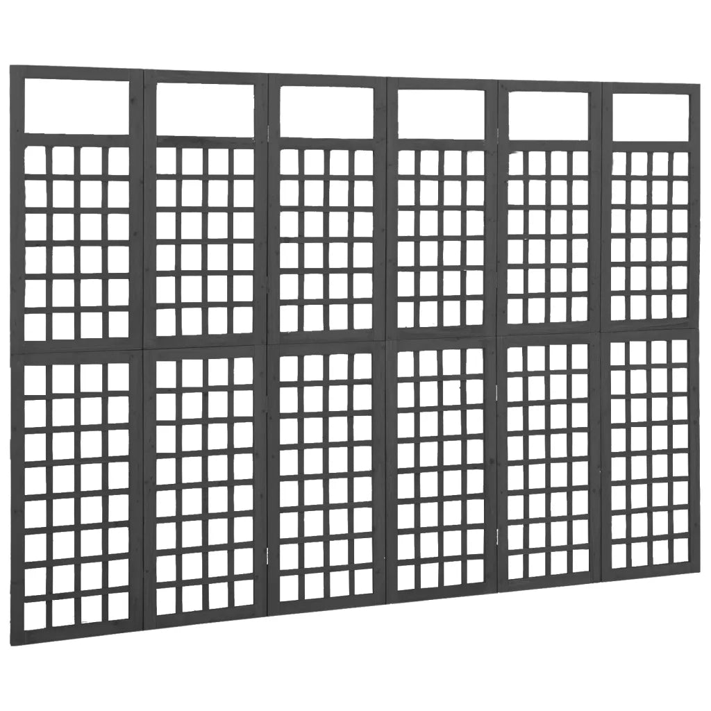 Divisorio Ambienti | Divider per stanze | Paravento a 6 Pannelli in Legno di Abete Nero 242,5x180 cm