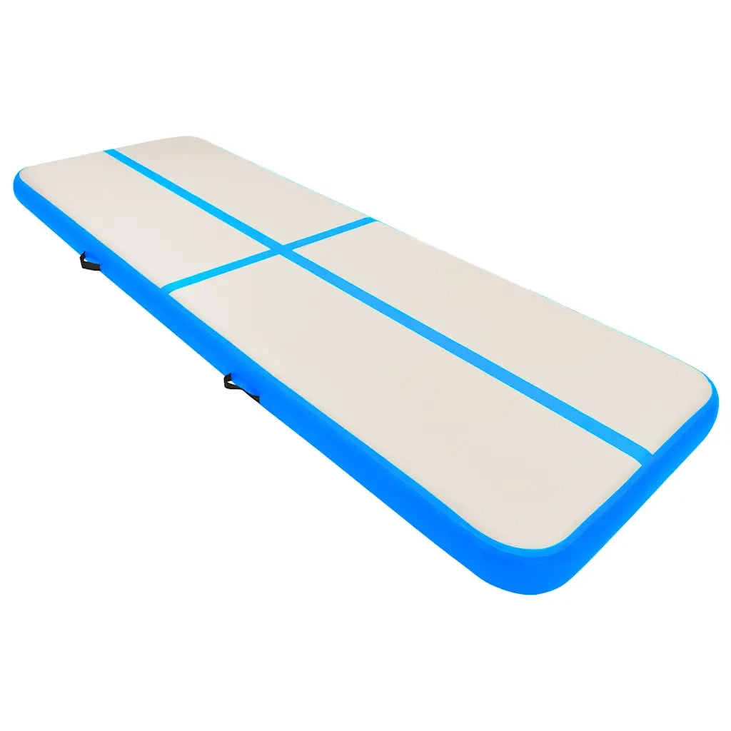 Tappetino Ginnastica Gonfiabile con Pompa 300x100x20cm PVC Blu CFW2405622