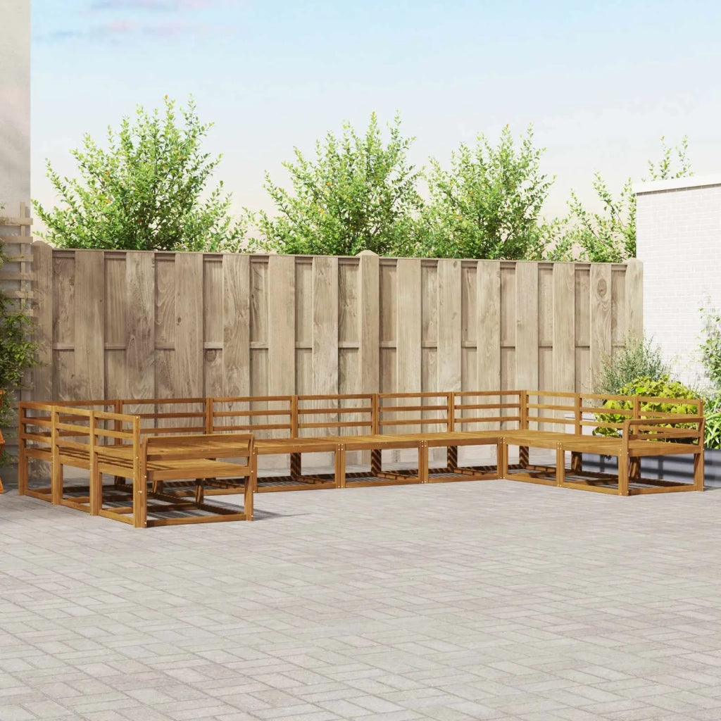 Set di divani da esterno 10 pcs Naturale