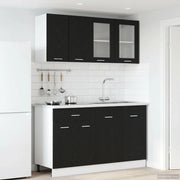 Unità Cucina Lyon 4 pcs Rovere Nero Legno ingegnerizzato 3445848