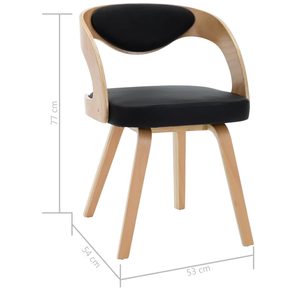 Sedie da Pranzo 4 pz Nere in Legno Piegato e Similpelle cod mxl 24635
