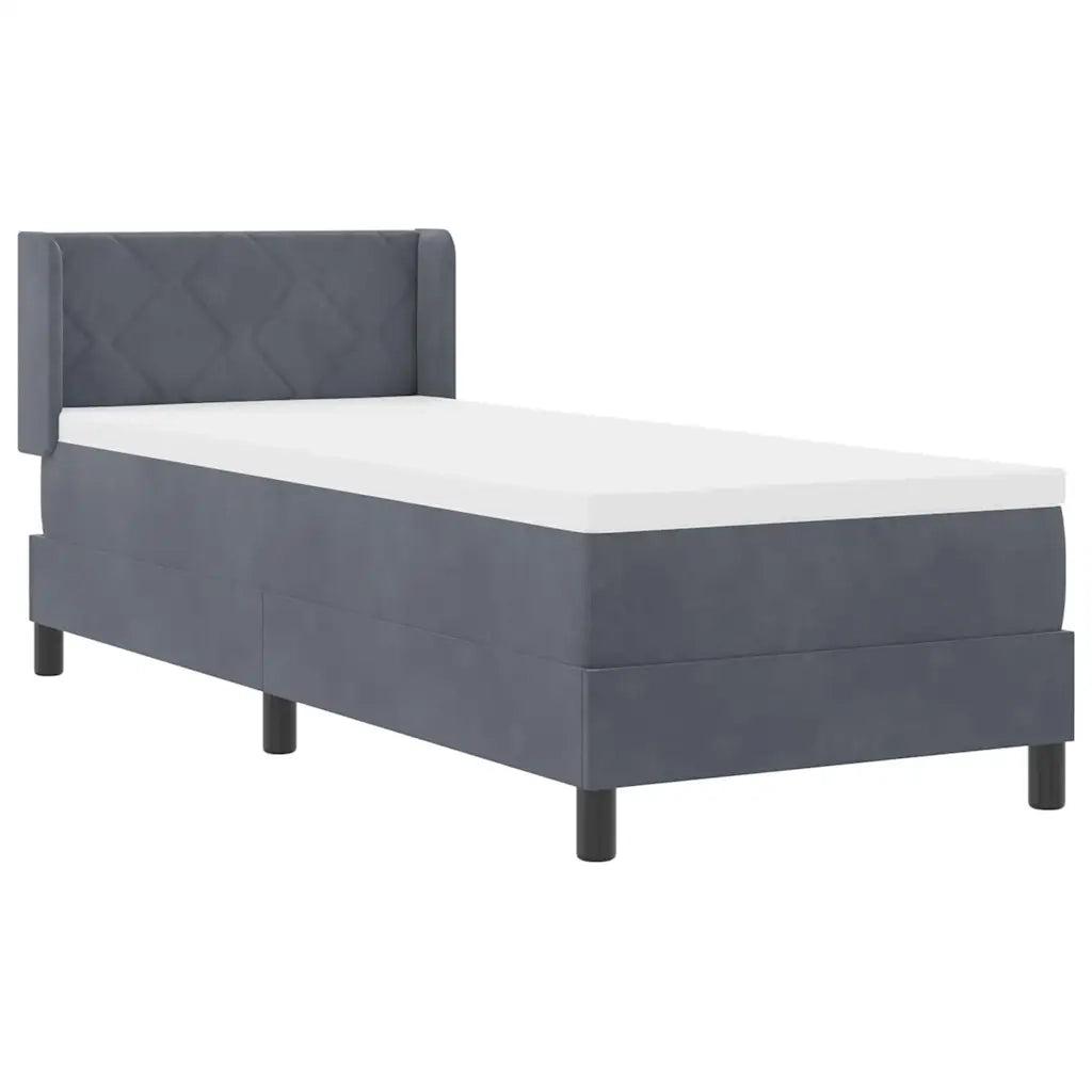 Letto a molle con testiera Grigio scuro 200 x 80 cm Velluto 3341493