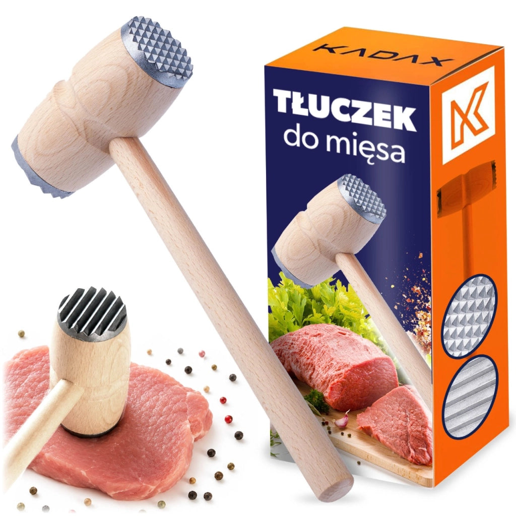 Batticarne KADAX per cotolette, martello in legno a doppia faccia, 29 cm