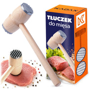 Batticarne KADAX per cotolette, martello in legno a doppia faccia, 29 cm