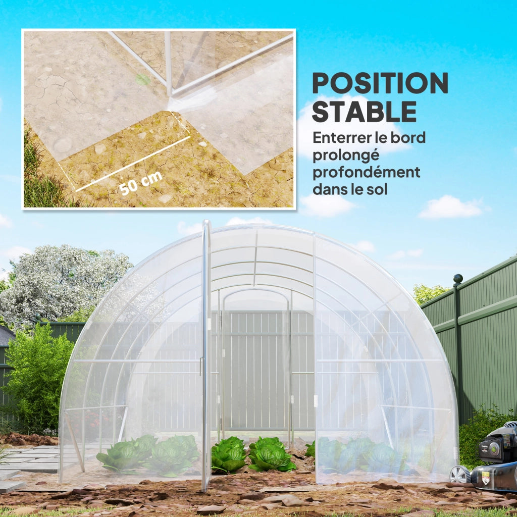 Serra da Giardino Tunnel ¨C zephmum ¨C Grigio 4x3x2 m 12 m2 con 2 Porte