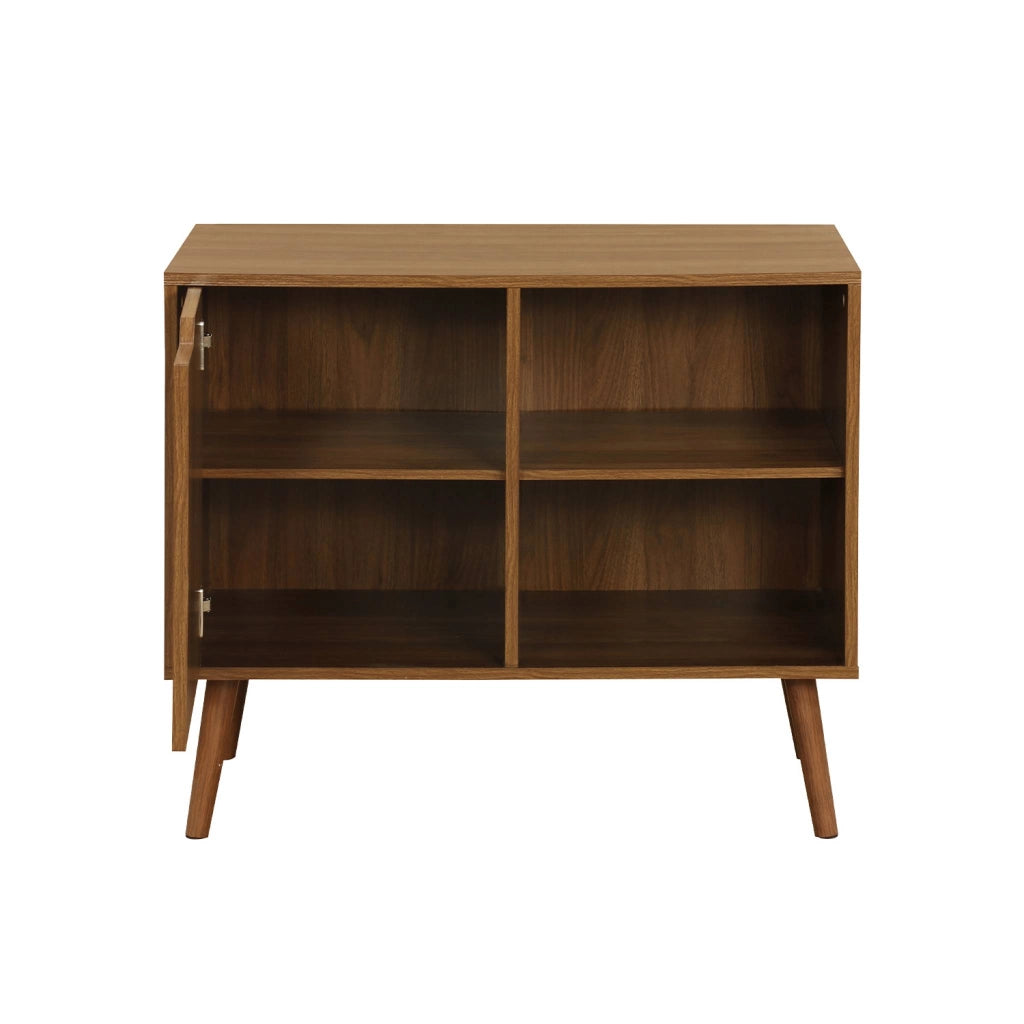 Credenza effetto noce 1 anta, 2 ripiani, 80cm, noce