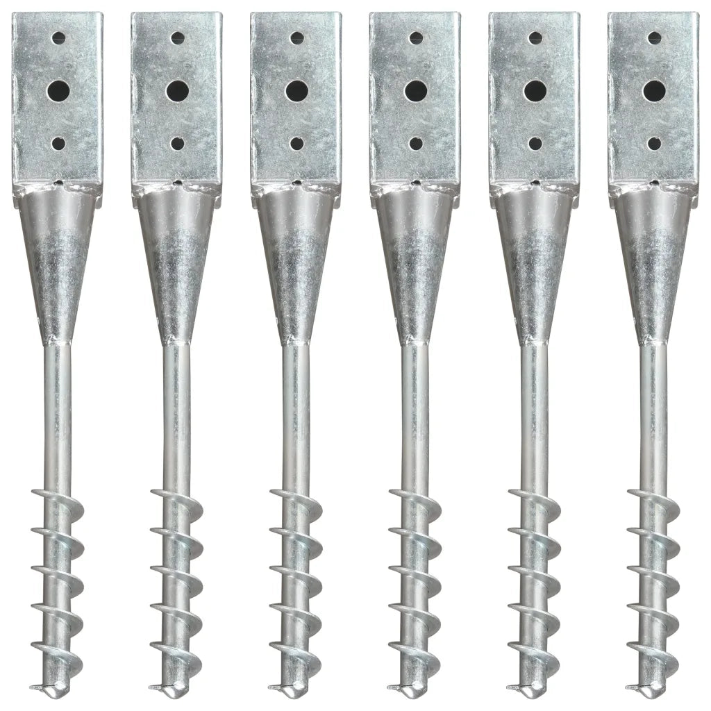 Picchetti di Terra 6 pz Argento 7x7x56 cm in Acciaio Zincato cod mxl 58234