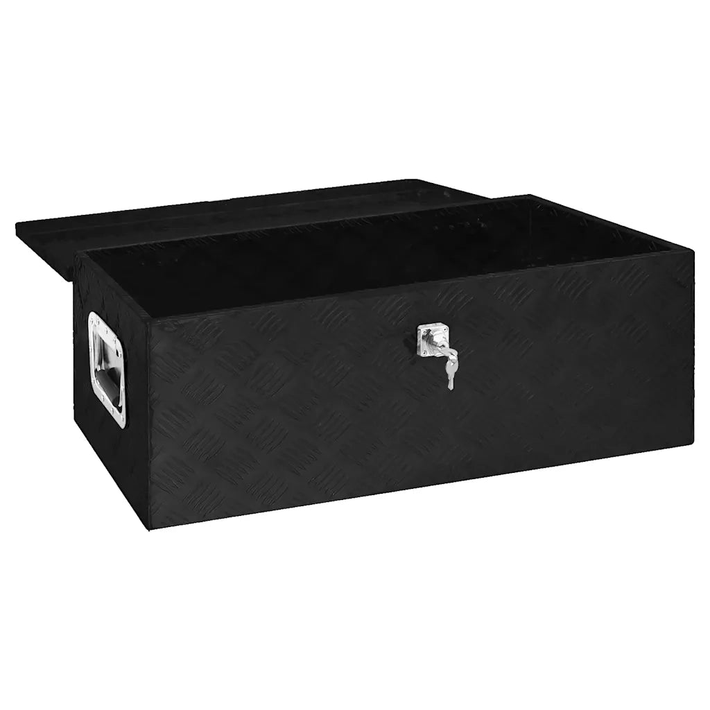 Contenitore Portaoggetti Nero 80x39x30 cm in Alluminio CFW9126629