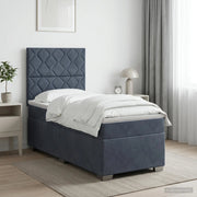 Letto box spring con materasso Grigio Scuro 90 x 190 cm Velluto 3455019