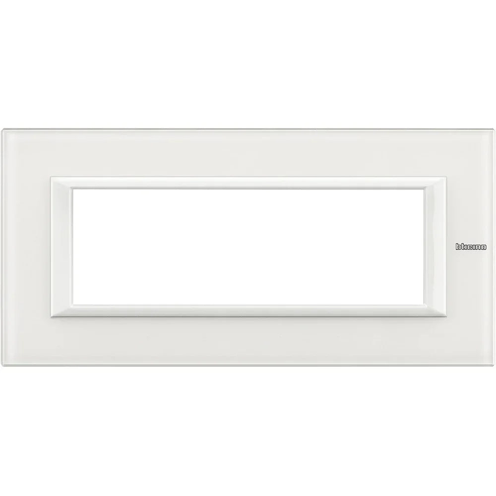 Bticino Axolute - Placca 6P Vetro Bianco HA4806VBB