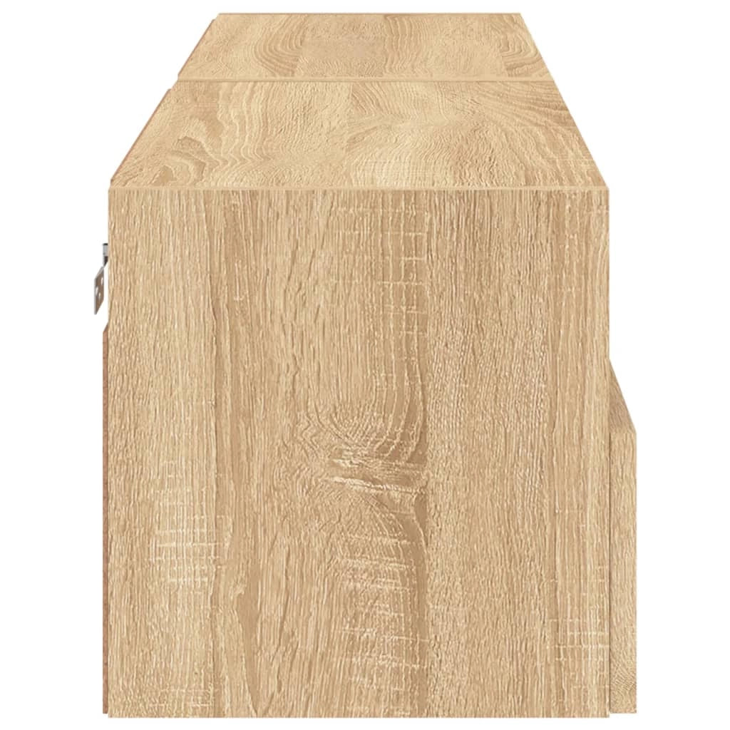 Mobile TV multimediale da parete mensola TV mobile TV sala da pranzo soggiorno camera da letto 2 pezzi rovere Sonoma 60 x 30 x 30 cm legno ingegnerizzato marrone 02_0028999