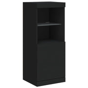Buffet credenza cassettiera armadio mobile contenitore organizer per cucina soggiorno salotto con luci LED 41 x 37 x 100 cm nero 02_0030035