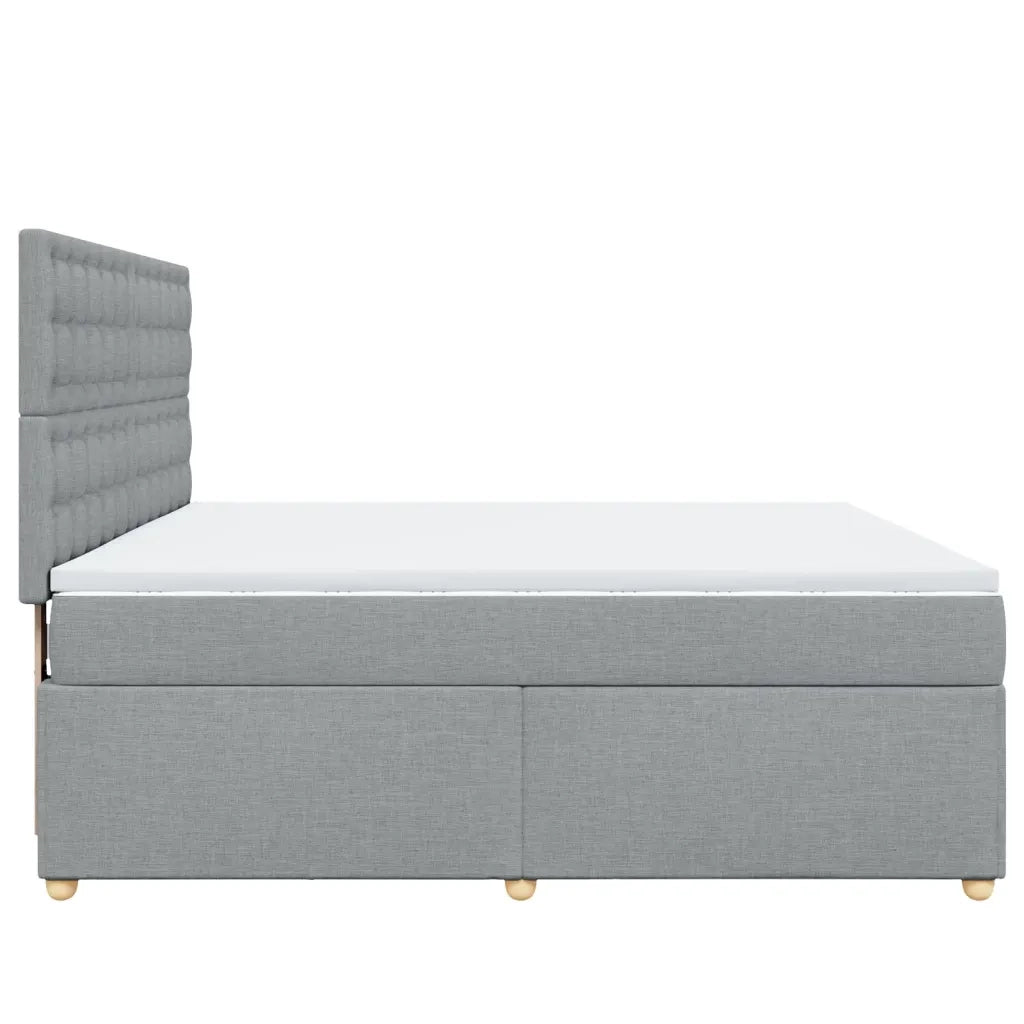 Giroletto a Molle con Materasso Grigio Chiaro180x200 cm Tessuto