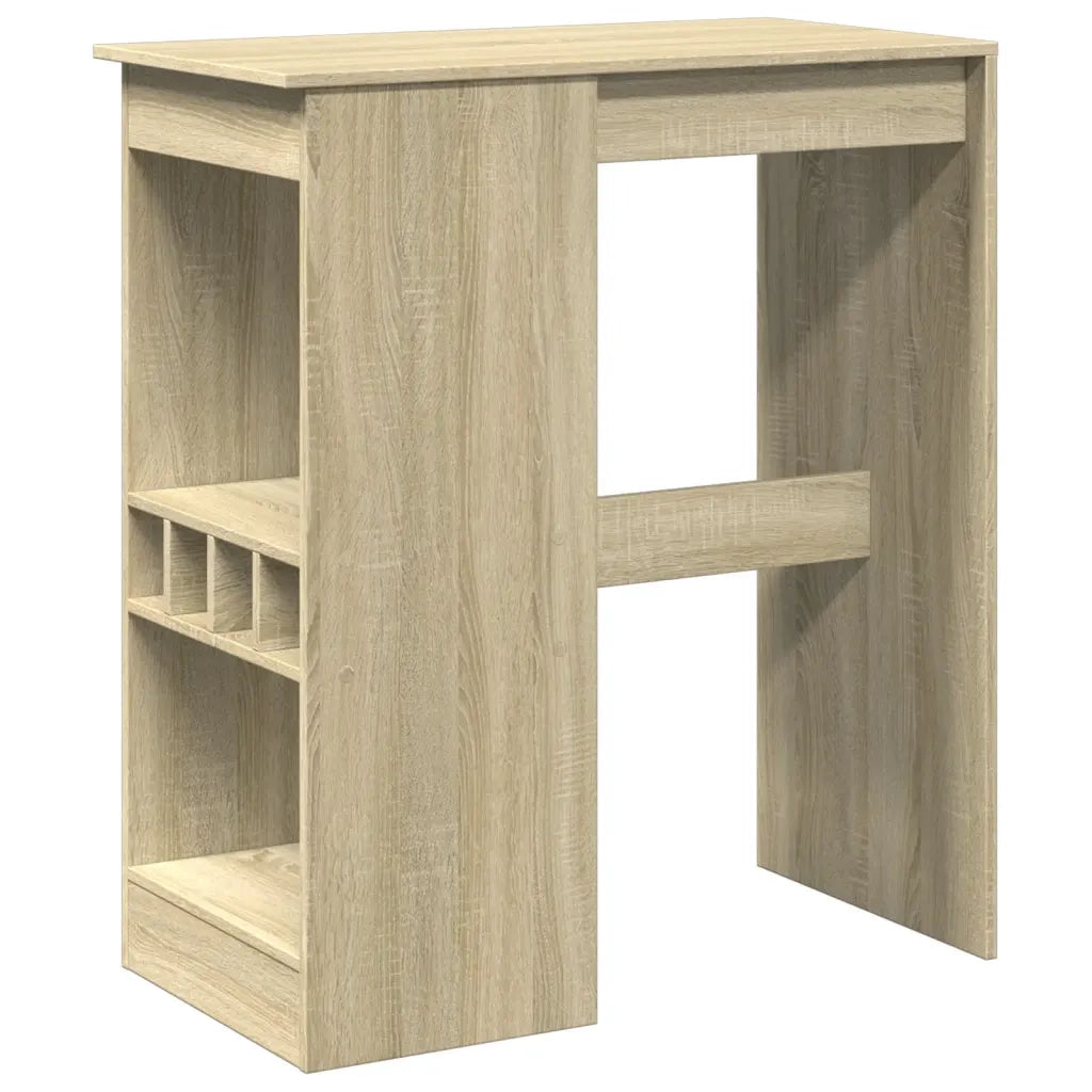 Tavolo Bar con Rastrelliera Sonoma 90x47,5x103,5 cm Multistrato