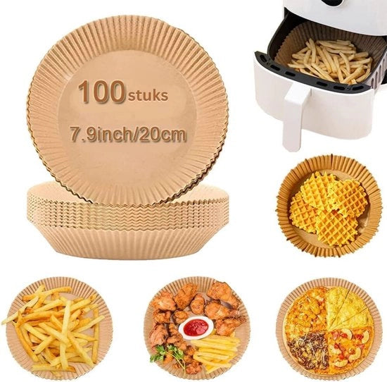 Papier da forno - Papier da forno ad alta temperatura - 100 pezzi - Non adesivo - Resistente al grasso - 20cm