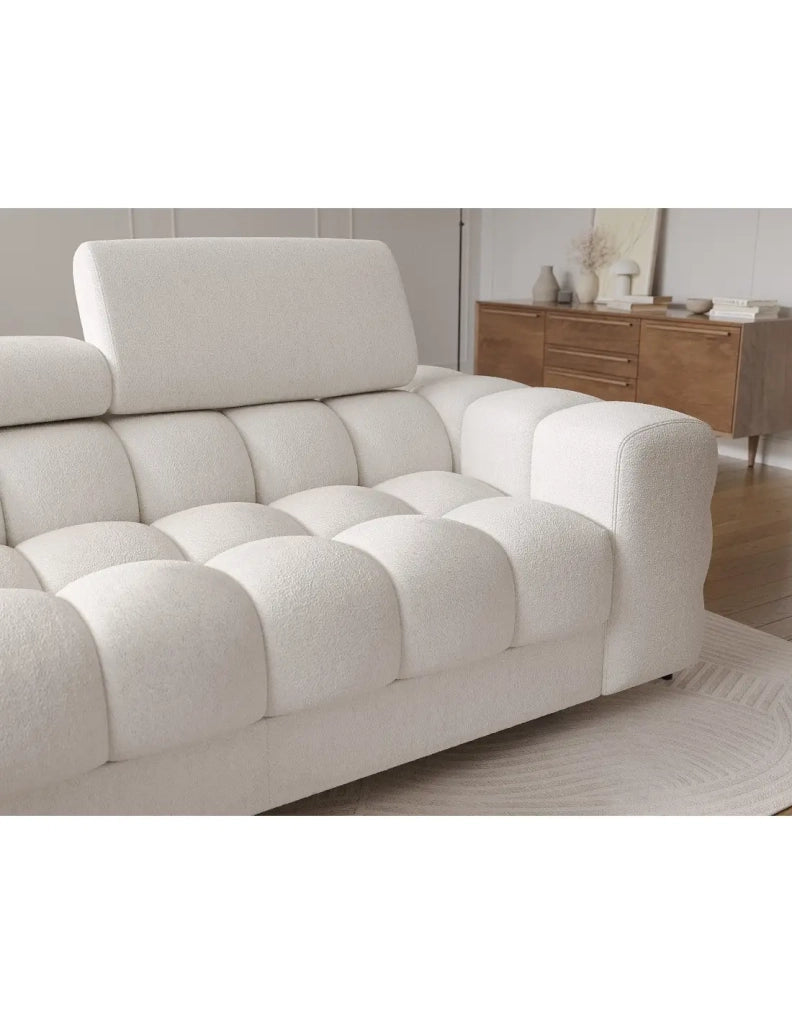 Divano ad angolo sinistro convertibile Bianco stile minimalista 285x99x181cm FILTRO