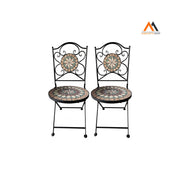 COPPIA SEDIE DECORO MOSAICO 'MORGANA' cm 38 x h.90