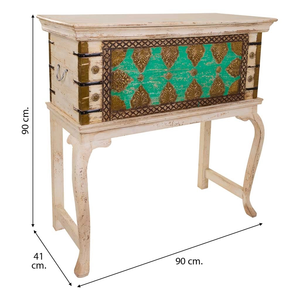 Baule alto in legno marrone 90x41x90h