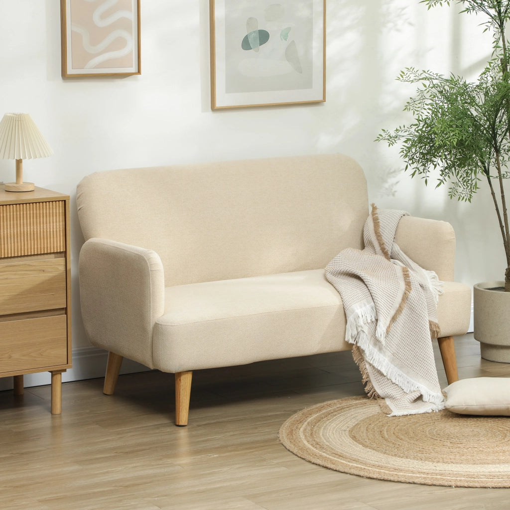 Divano 2 posti compatto ¨C Xylo ¨C tessuto morbido crema 130x74x79 cm