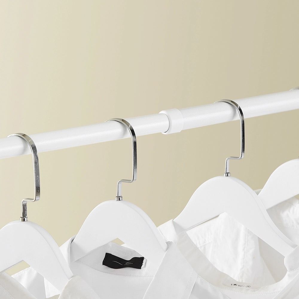 SoBuy FRG109-II-W Telescopic Appendiabiti da Terra, Robusto Stand Appendiabiti con Aste, Armadio Aperto Regolabile per Camera da Letto, Porta Abiti Bianco