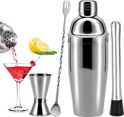 Set di Shaker per Cocktail - 750 ml - Acciaio Inox - Mixer Professionale per Cocktail - Accessori Bar - Set di 4 Shaker per Casa o Bar