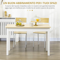 Tavolo da Pranzo 4-6 Persone 119x70x75cm Bianco e Legno
