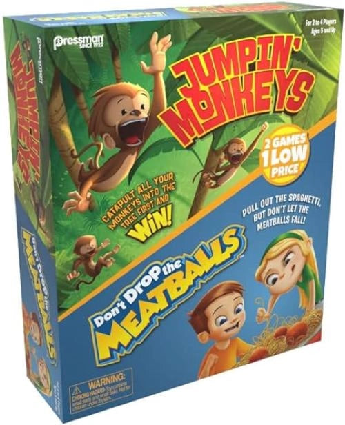 GOLIATH - Combo Set Monkey e Meatballs, 2 Giochi in 1, Gioco in Scatola per Bambini dai 6 Anni in Su, Sviluppa le Capaci